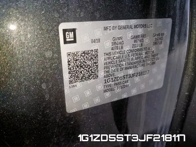 1G1ZD5ST3JF218117 фото 2
