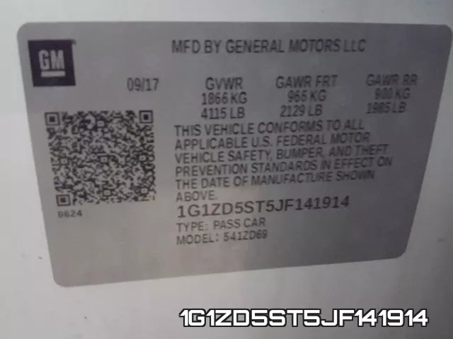 1G1ZD5ST5JF141914 фото 2