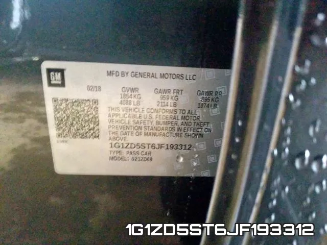 1G1ZD5ST6JF193312 фото 2
