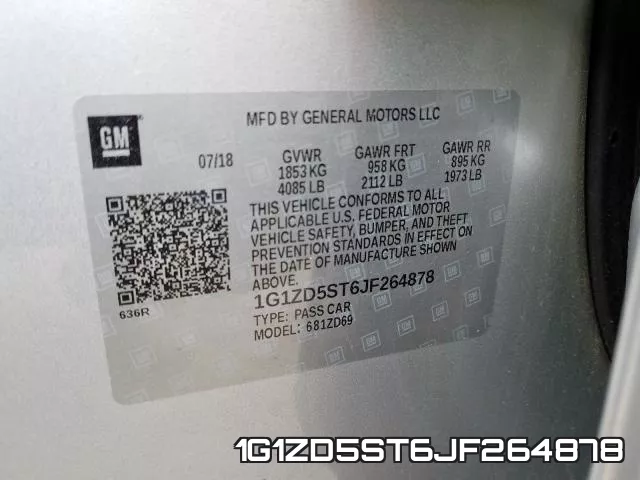 1G1ZD5ST6JF264878 фото 2