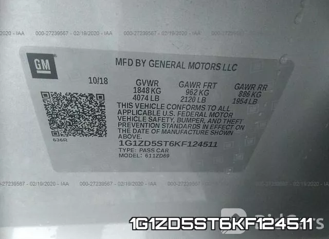 1G1ZD5ST6KF124511 фото 10