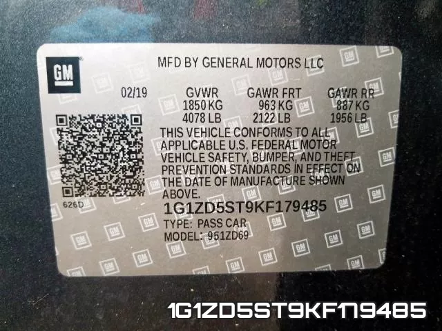 1G1ZD5ST9KF179485 фото 2