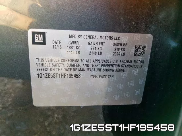 1G1ZE5ST1HF195458 фото 2