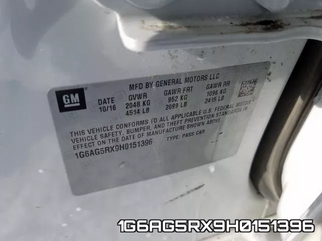 1G6AG5RX9H0151396 фото 2