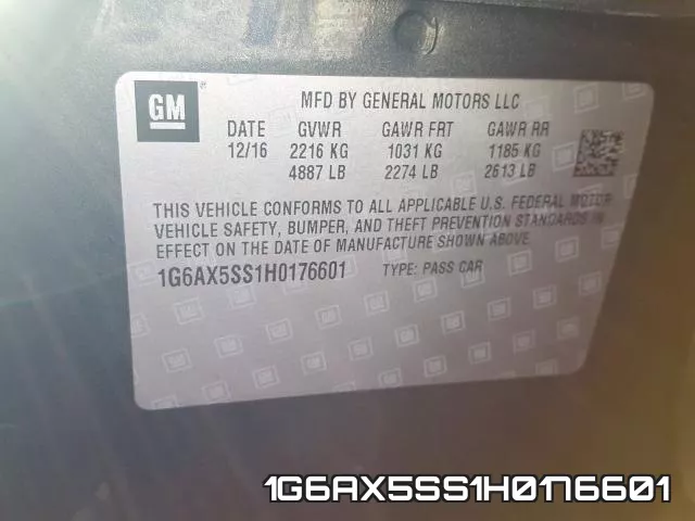 1G6AX5SS1H0176601 фото 2