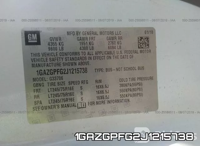 1GAZGPFG2J1215738 фото 10