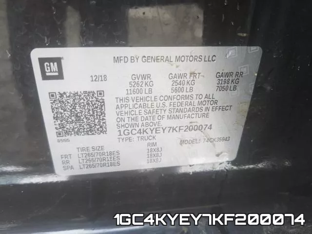 1GC4KYEY7KF200074 фото 2