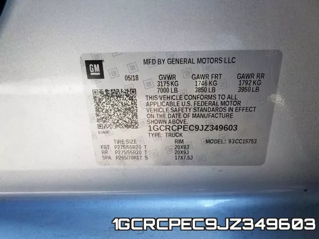 1GCRCPEC9JZ349603 фото 2
