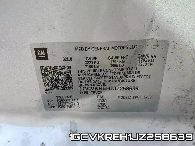 1GCVKREH1JZ258639 фото 2