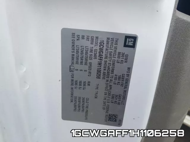 1GCWGAFF1H1106258 фото 2