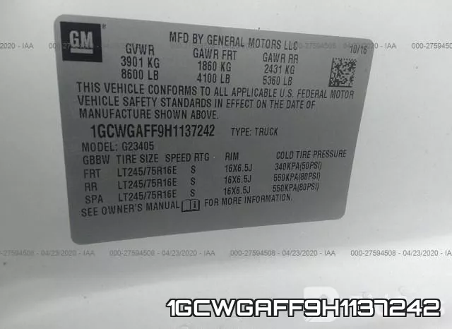 1GCWGAFF9H1137242 фото 10