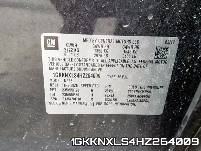 1GKKNXLS4HZ264009 фото 2