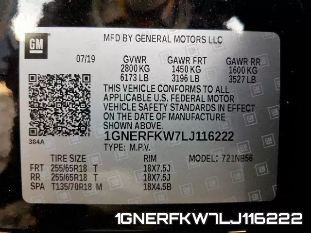 1GNERFKW7LJ116222 фото 2
