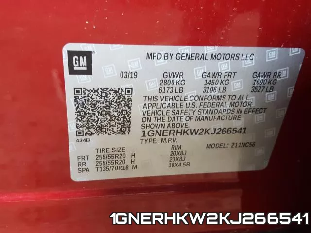 1GNERHKW2KJ266541 фото 2