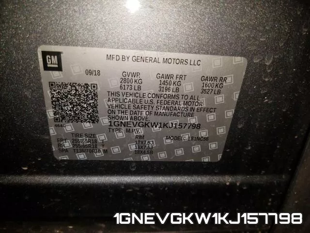 1GNEVGKW1KJ157798 фото 2