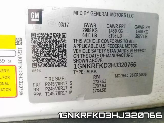 1GNKRFKD3HJ320766 фото 2