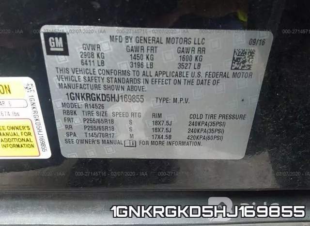 1GNKRGKD5HJ169855 фото 10