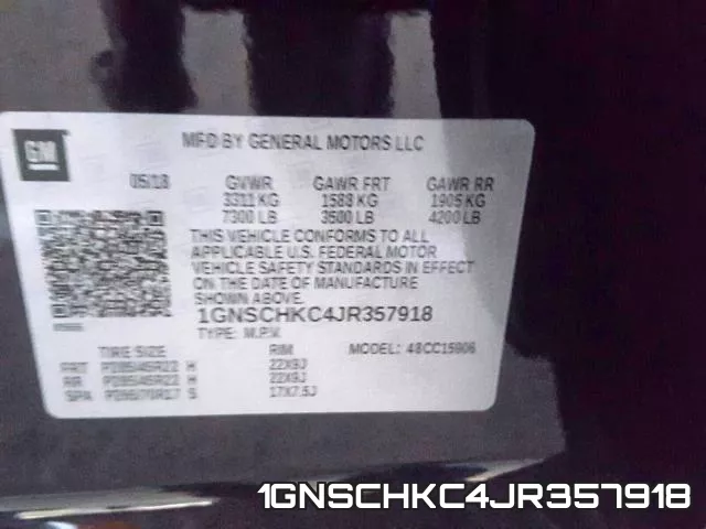 1GNSCHKC4JR357918 фото 2