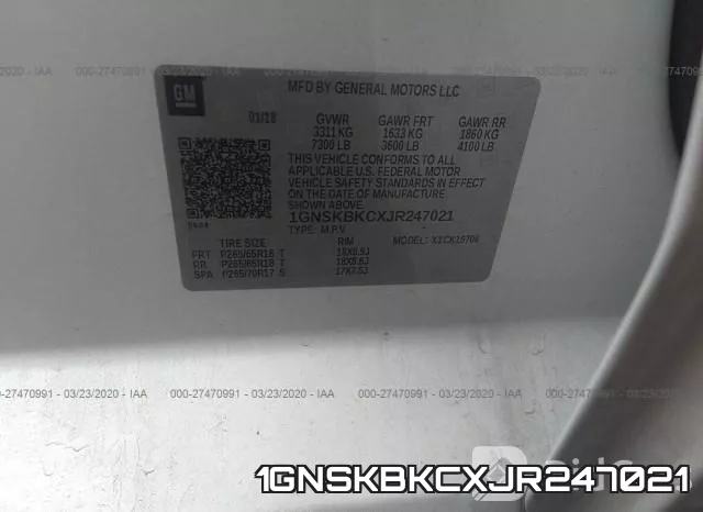 1GNSKBKCXJR247021 фото 10