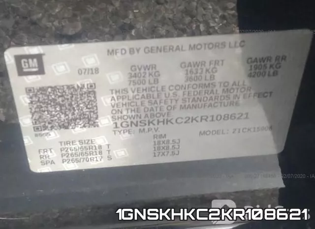 1GNSKHKC2KR108621 фото 10