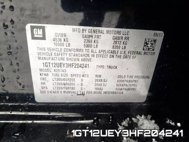 1GT12UEY3HF204241 фото 2