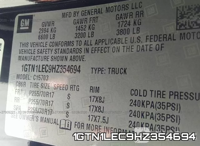 1GTN1LEC9HZ354694 фото 10