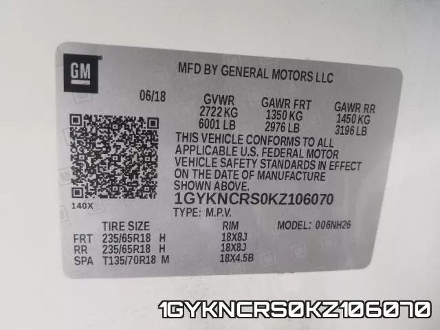 1GYKNCRS0KZ106070 фото 2