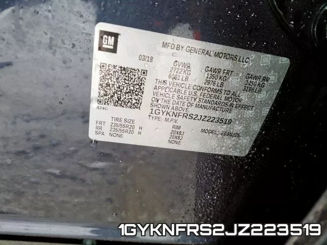 1GYKNFRS2JZ223519 фото 2