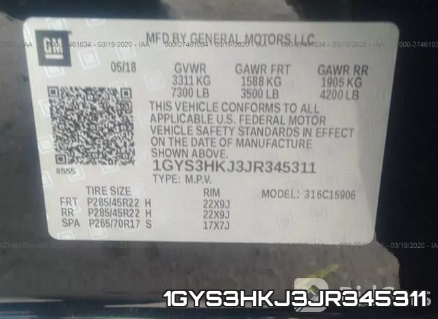 1GYS3HKJ3JR345311 фото 10