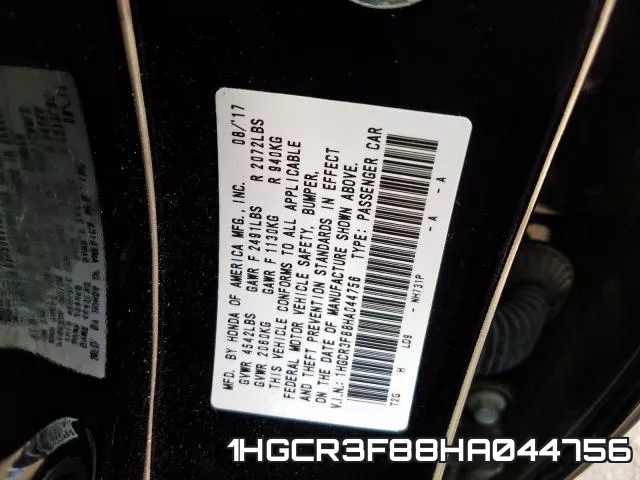 1HGCR3F88HA044756 фото 2