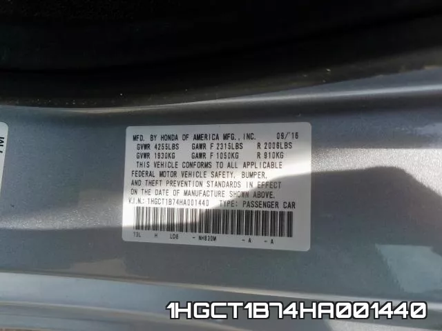 1HGCT1B74HA001440 фото 2