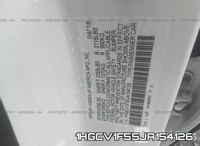 1HGCV1F55JA154126 фото 10