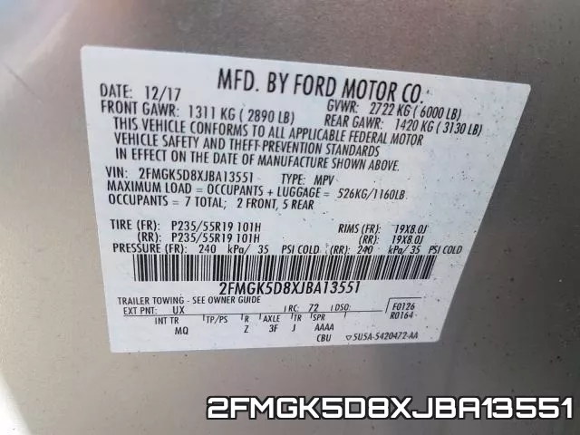 2FMGK5D8XJBA13551 фото 2