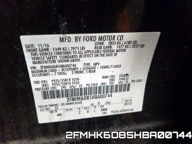 2FMHK6D85HBA00744 фото 2
