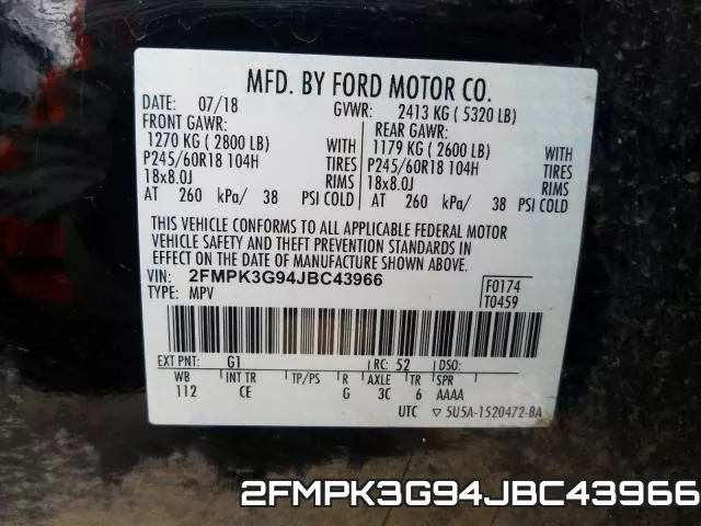 2FMPK3G94JBC43966 фото 2