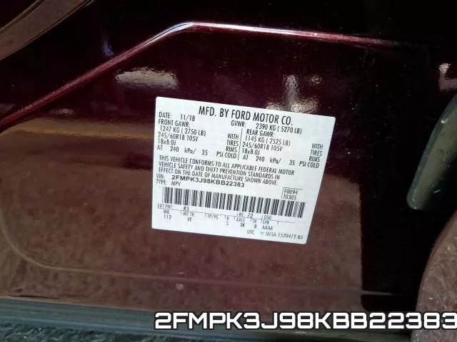 2FMPK3J98KBB22383 фото 2