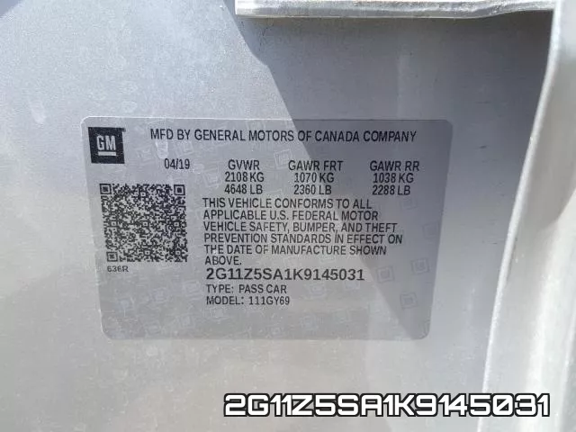 2G11Z5SA1K9145031 фото 2