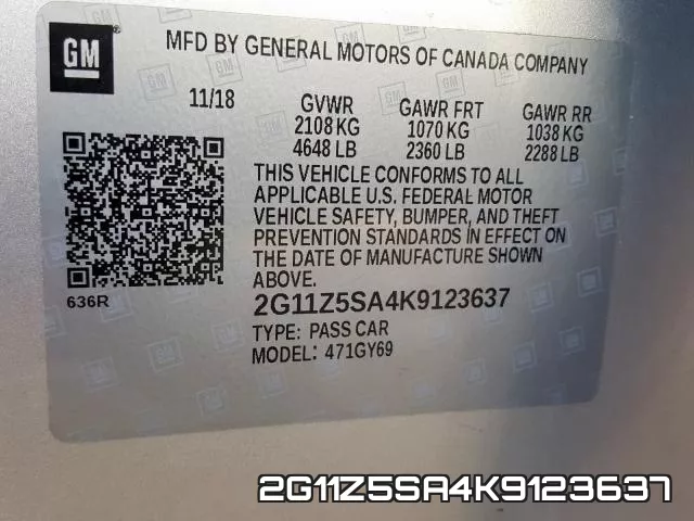 2G11Z5SA4K9123637 фото 2