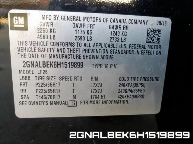 2GNALBEK6H1519899 фото 2