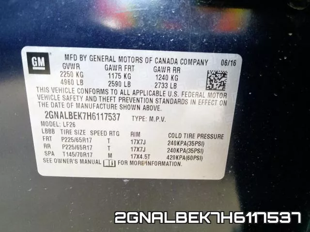 2GNALBEK7H6117537 фото 2