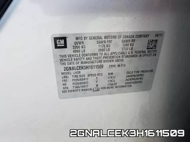 2GNALCEK3H1611509 фото 2