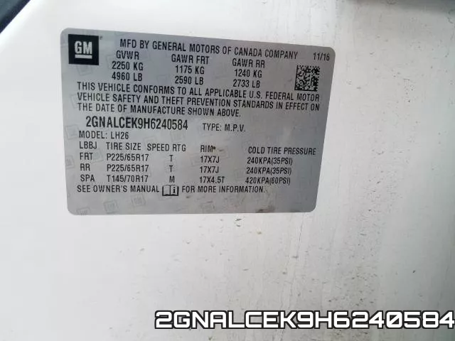 2GNALCEK9H6240584 фото 2