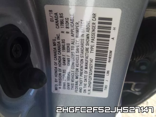 2HGFC2F52JH527147 фото 2