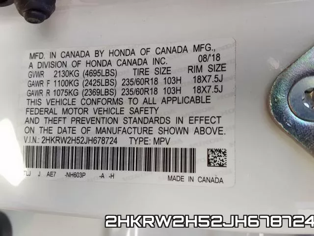 2HKRW2H52JH678724 фото 2