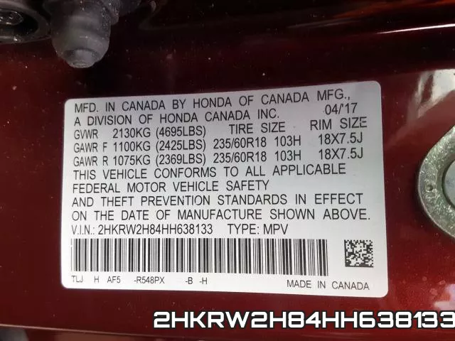 2HKRW2H84HH638133 фото 2
