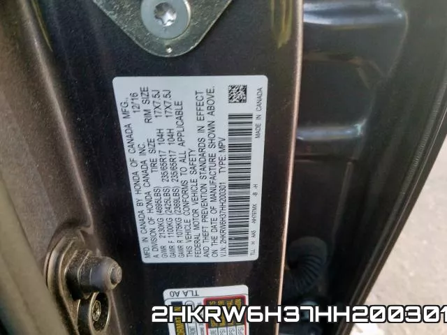 2HKRW6H37HH200301 фото 2