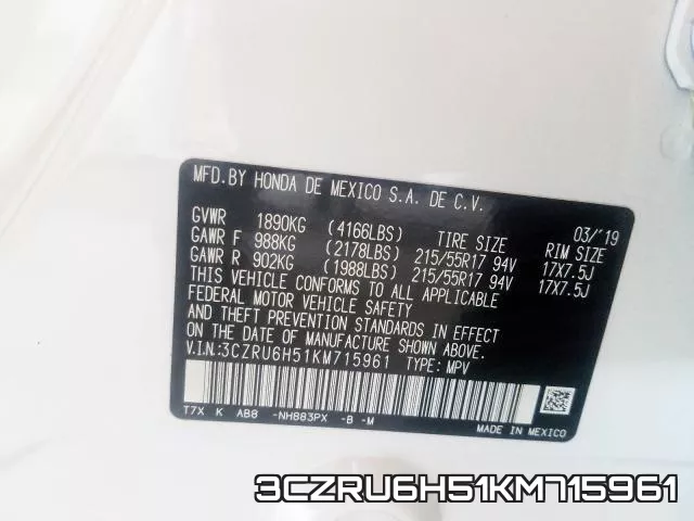 3CZRU6H51KM715961 фото 2
