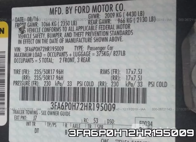 3FA6P0H72HR195009 фото 10