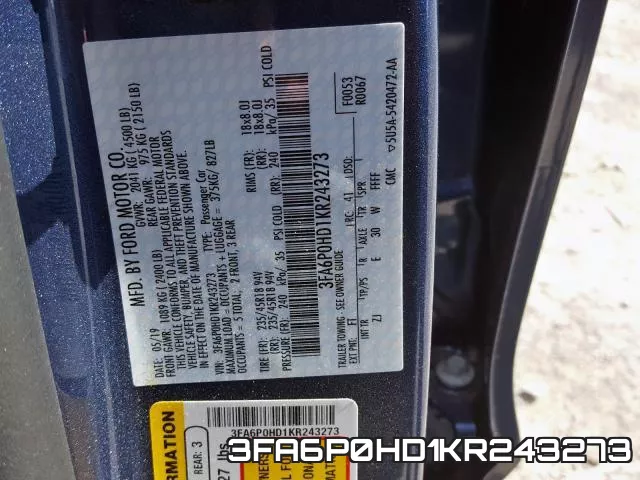 3FA6P0HD1KR243273 фото 2