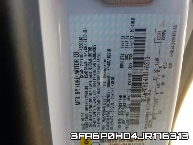 3FA6P0HD4JR176313 фото 2
